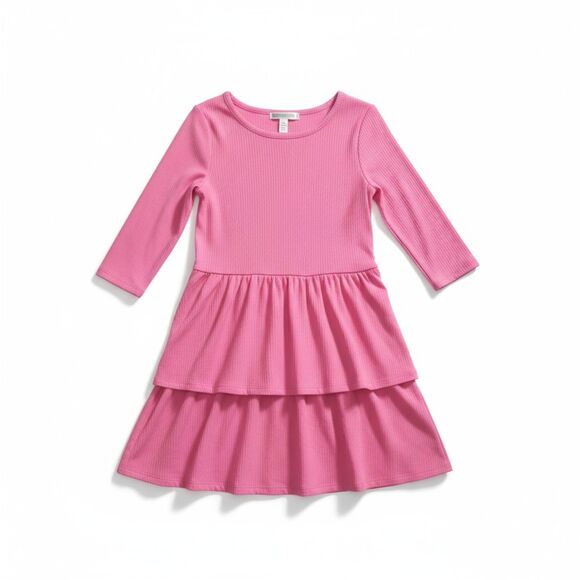 Girls Pink Tiered Dress Size S NWT by Epic Threads – Long Sleeve Ribbed Knit - Picture 2 of 10